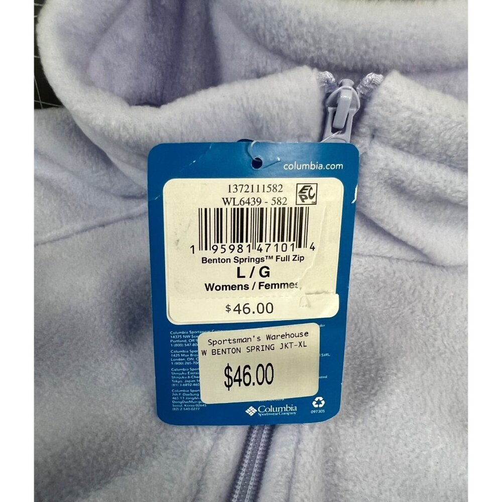 Columbia Women's Benton Springs Fleece Jacket SnowdriftSz. L New - Picture 3 of 5